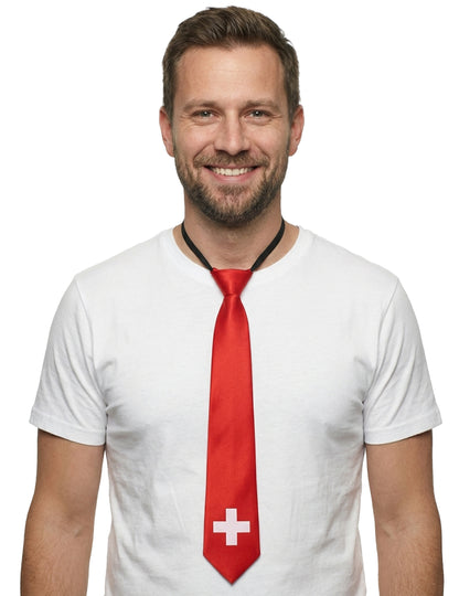 Svájci zászlós nyakkendő felnőtteknek 50 cm 