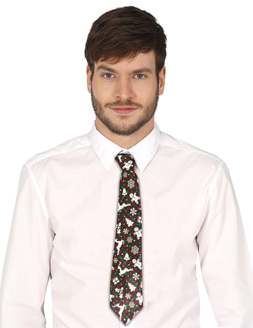 Felnőtt karácsonyi kockás és mintás nyakkendő 