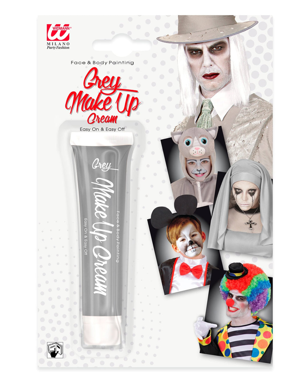 Vue du packaging de la crème de grimage Halloween grise