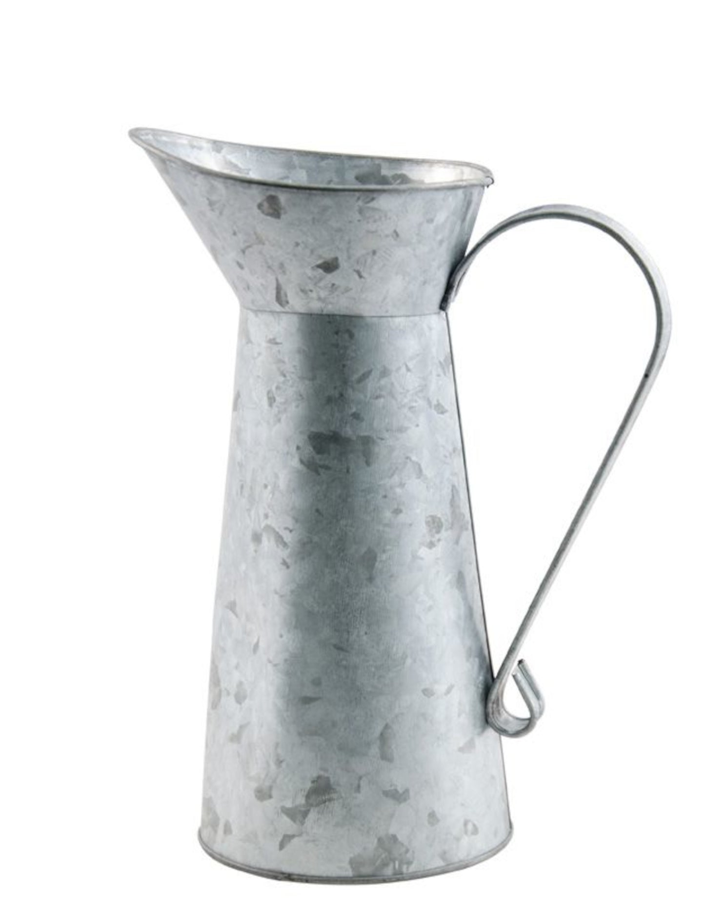 Cink tejeskanna füllel 18 cm rusztikus vintage