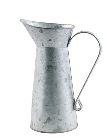 Cink tejeskanna füllel 18 cm rusztikus vintage