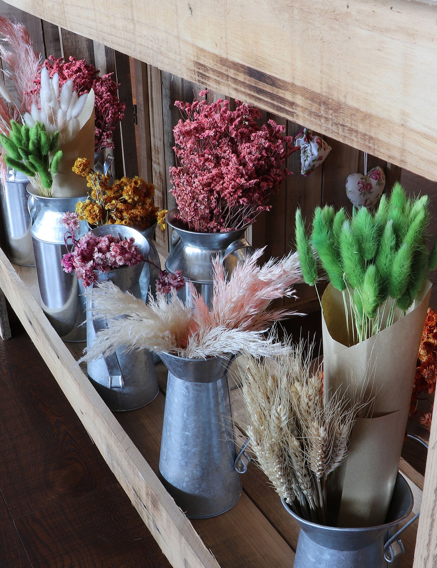 Cink tejeskanna füllel 18 cm rusztikus vintage