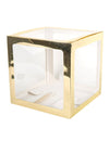 Cube à ballons transparent pour fête doré personnalisable