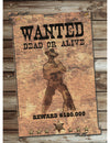 Silhouette de décoration Wanted cowboy pour fête marron aspect papier vieilli