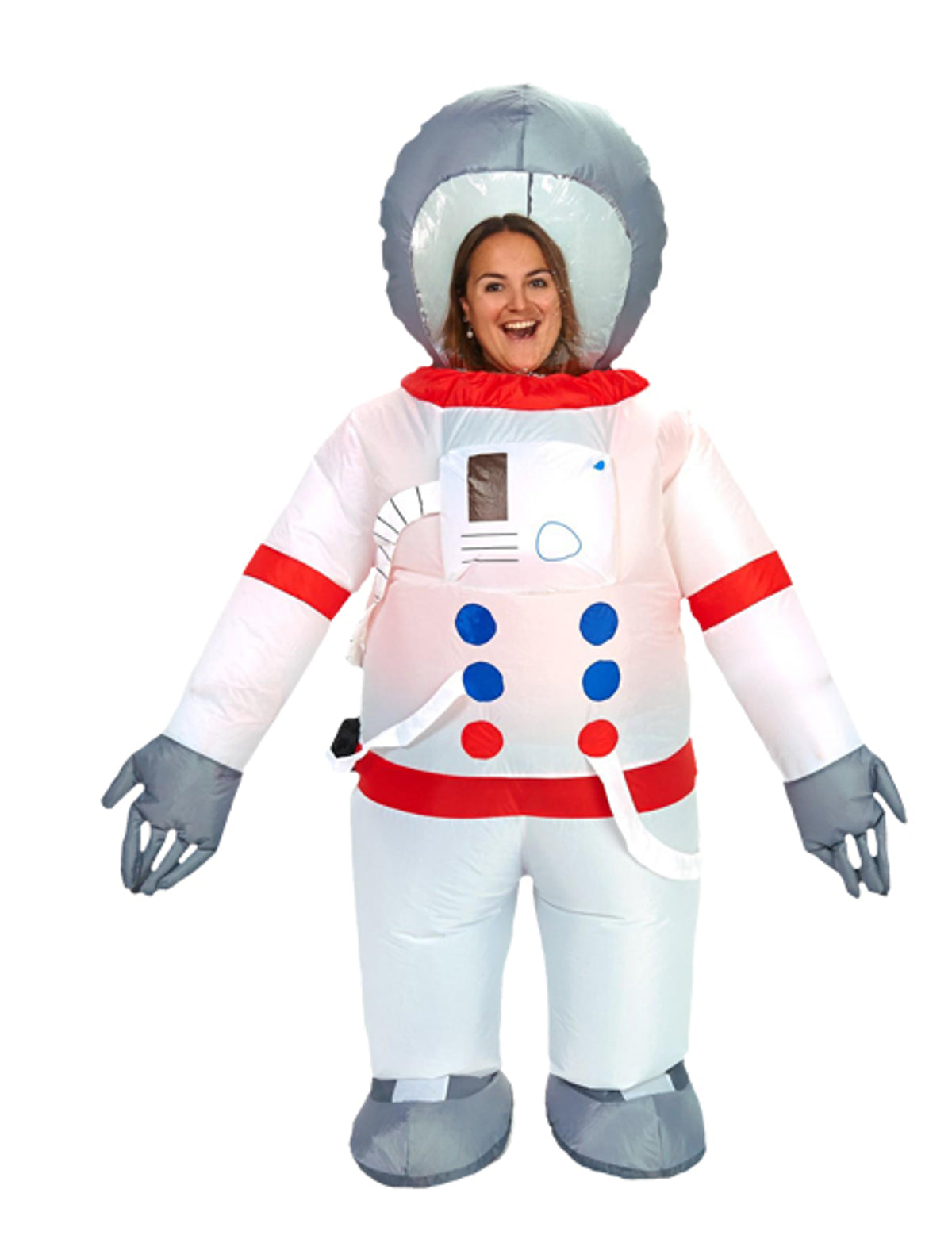 Étapes d'installation du système de gonflage du déguisement astronaute gonflable