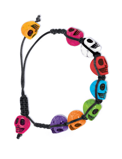 Bracelet Dia de los muertos pour adulte multicolore