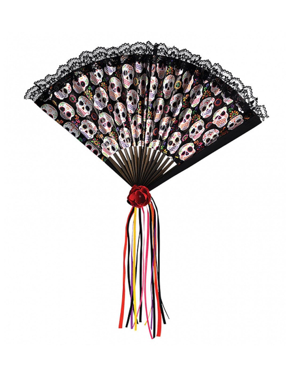 Eventailail Dia de los Muertos 42 cm felnőtt