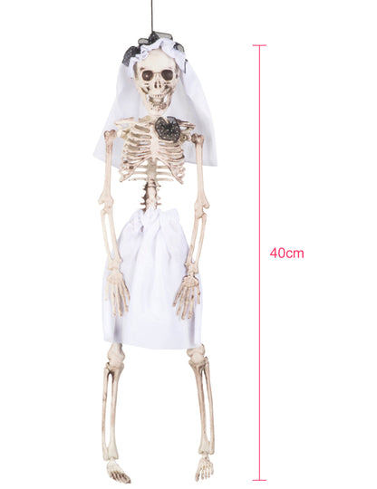 Csontváz házas, függő dekoráció 40 cm -es halloween