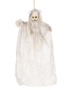Décoration à suspendre poupon fantôme pour Halloween blanche avec dentelle et voilage