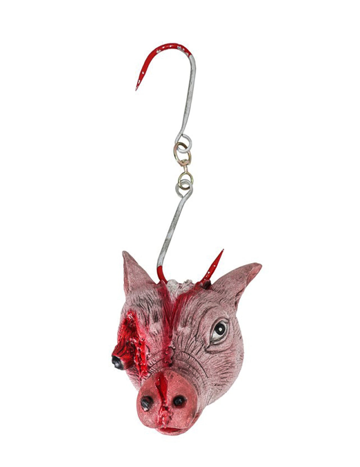 Décoration à suspendre tête de cochon pour Halloween ensanglantée