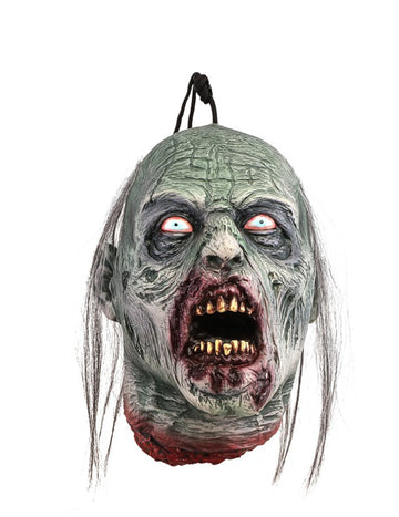 Függeszthető dekoráció szürke zombi fej 25 cm 