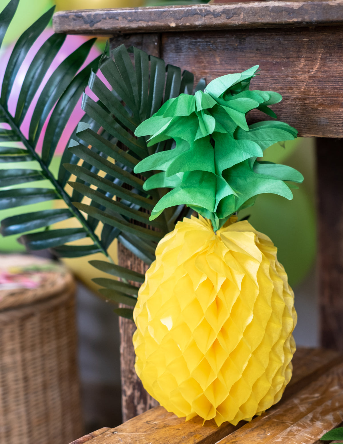 Mise en situation de la décoration ananas en papier