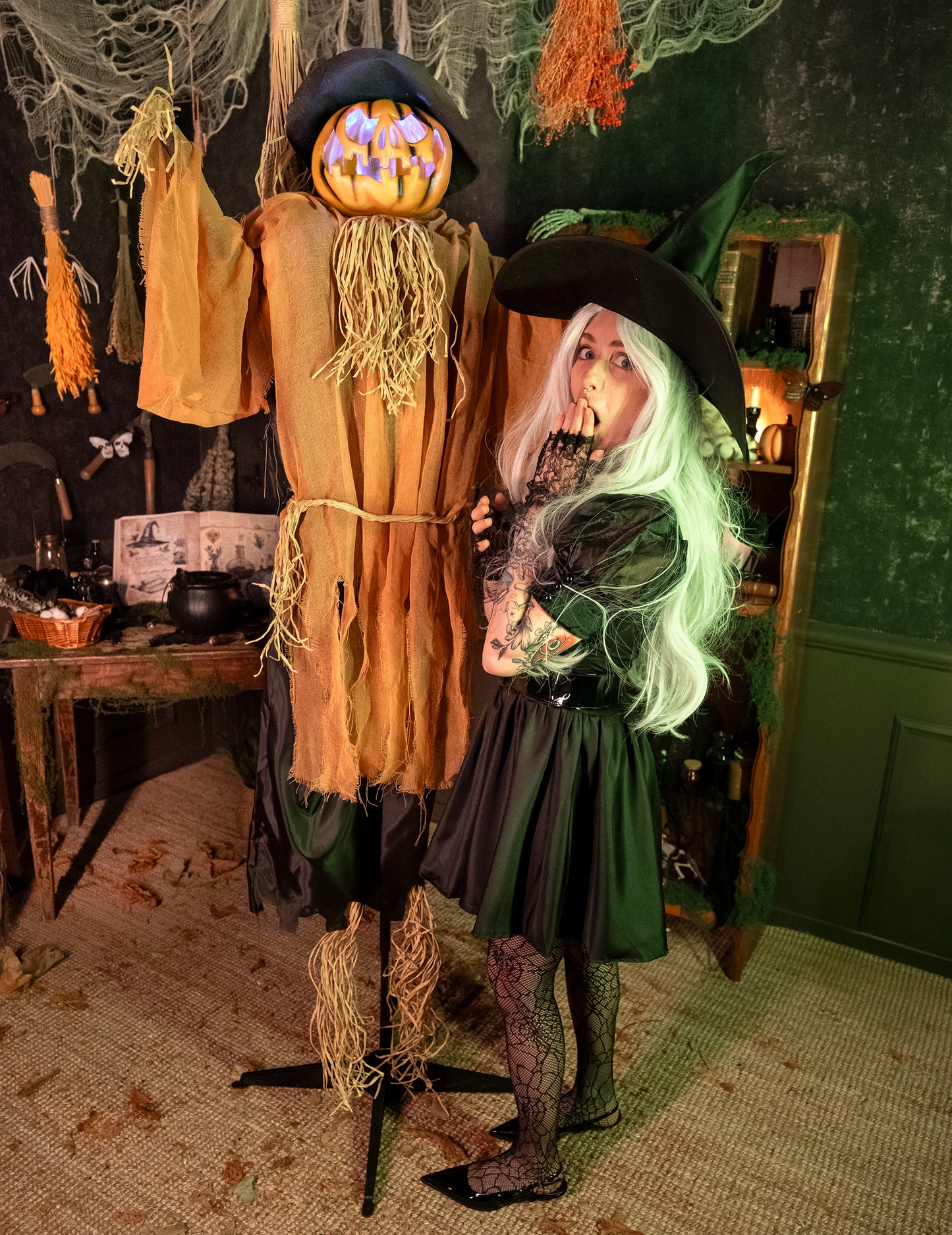 Animált dekoráció gonosz tök 190 cm