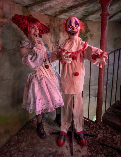 Ijesztő bohóc animált dekoráció 153 cm