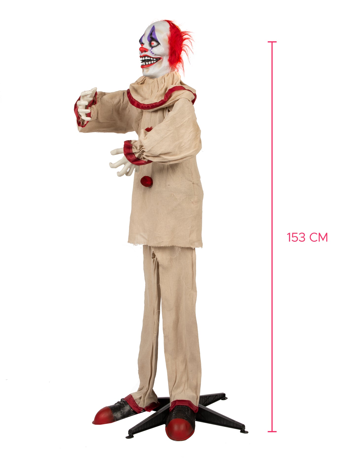 Ijesztő bohóc animált dekoráció 153 cm