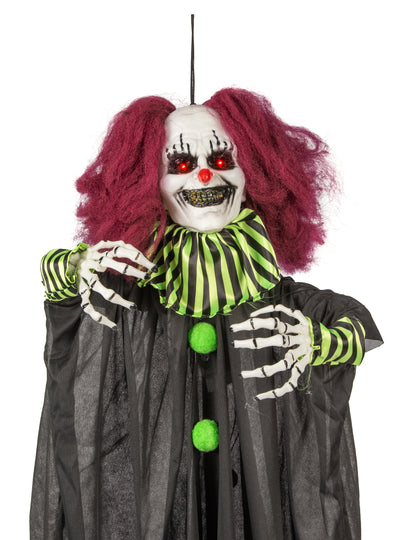 Animált dekoráció félelmetes bohóc lógása 130 cm
