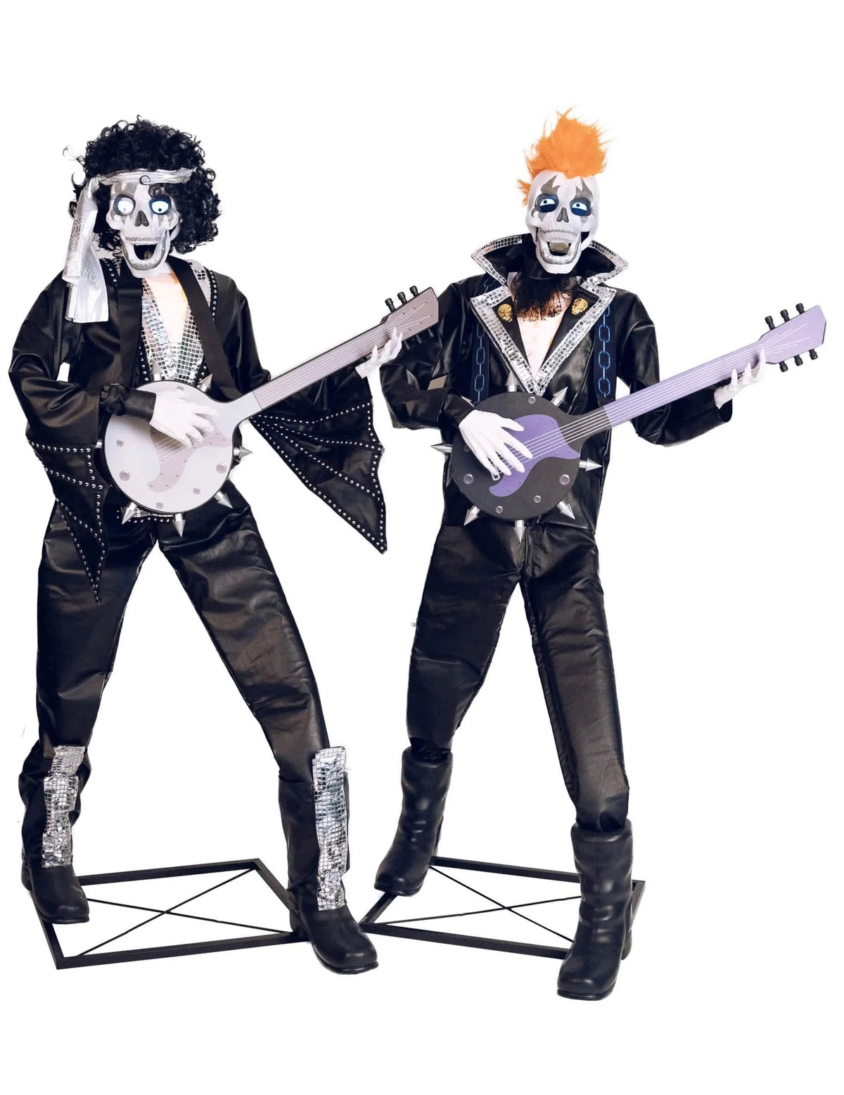 Vue d'ensemble de la décoration animée et sonore duo squelettes punk rock