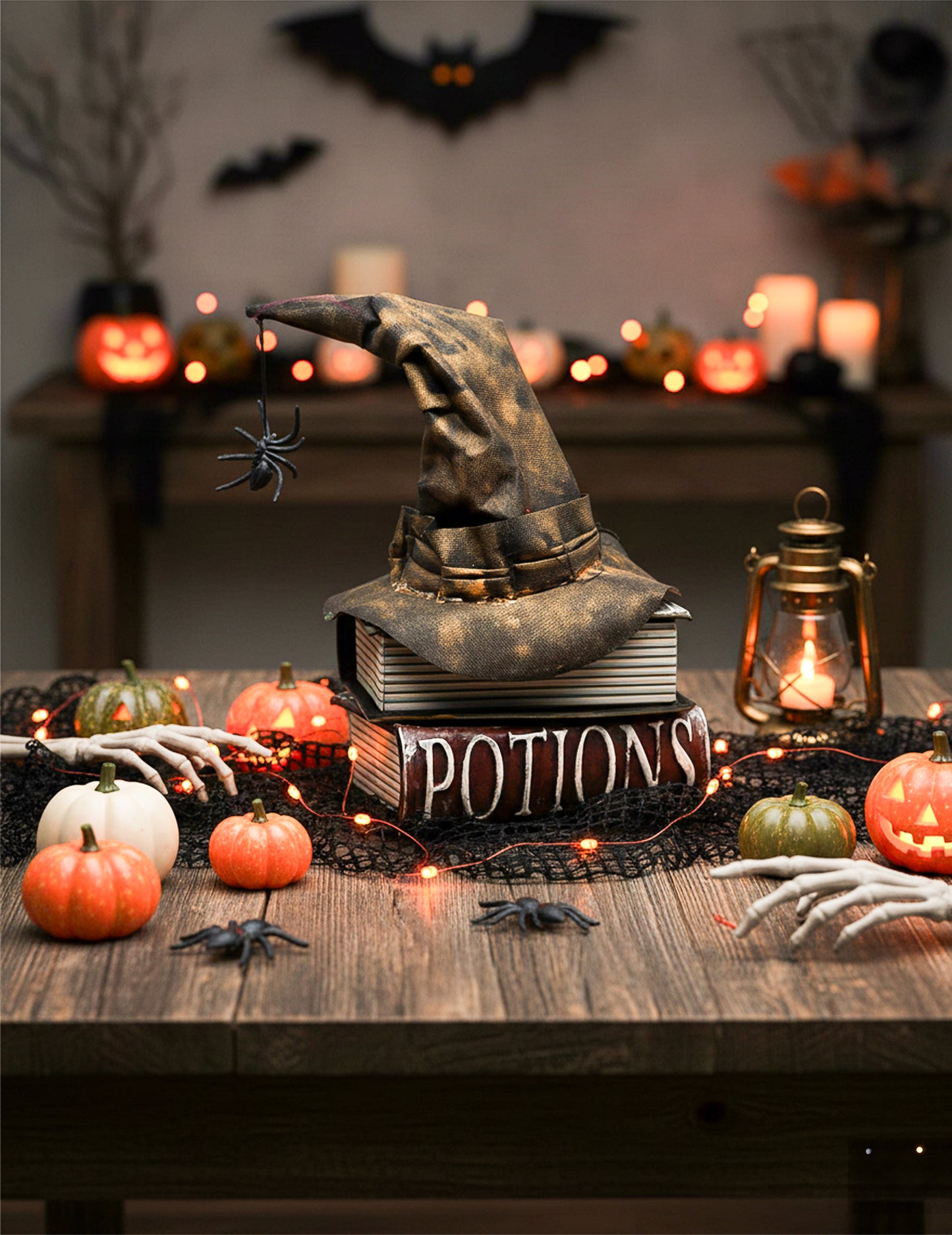 Animált boszorkány kísértetjárta könyvek dekorációja