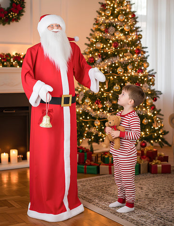 Animált Mikulás dísz mozgással, hanggal és fénnyel 172 cm 