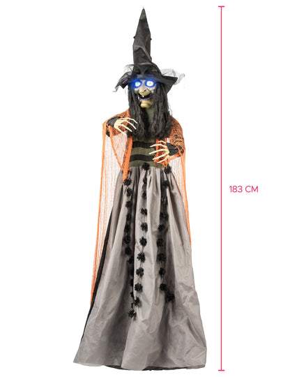 Animált, hanggal és fénnyel függő boszorkánydekoráció 183 cm