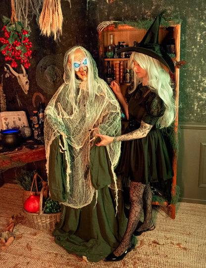 Animált hang- és könnyű dekoráció boszorkány Andromeda 153 cm