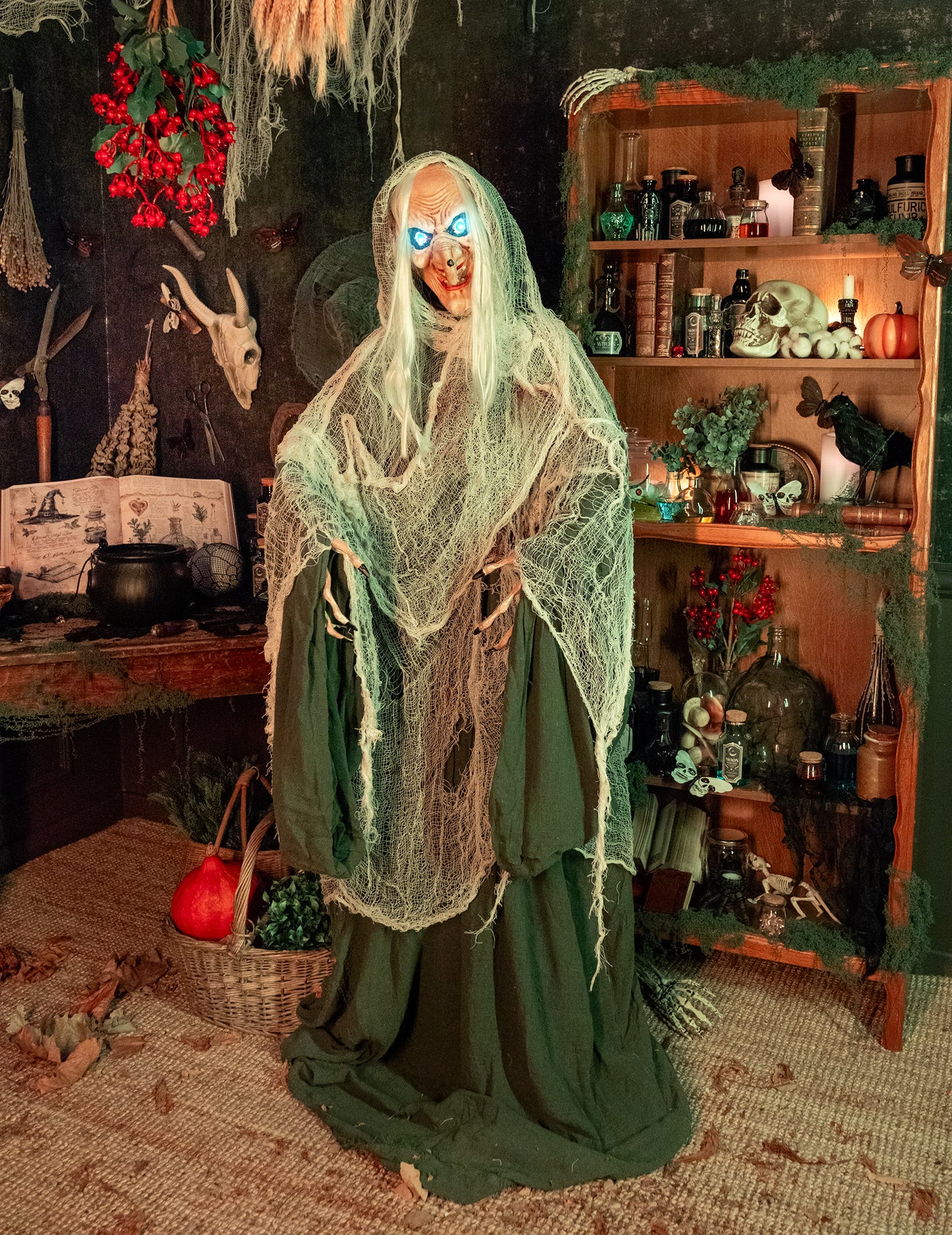 Animált hang- és könnyű dekoráció boszorkány Andromeda 153 cm