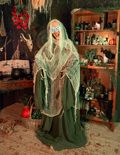 Animált hang- és könnyű dekoráció boszorkány Andromeda 153 cm