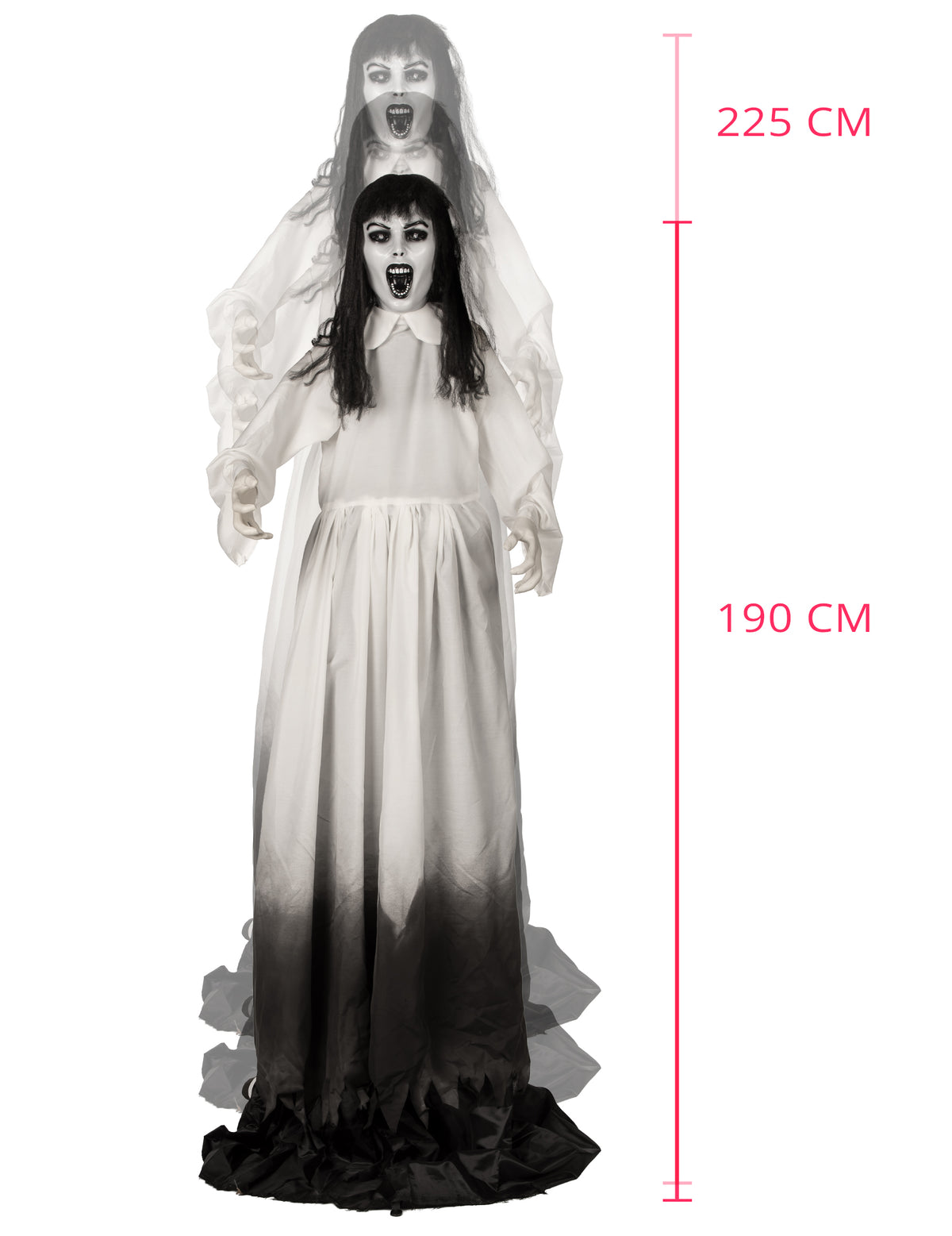 Mozgó, kihúzható kísértetözvegy dekoráció 190–225 cm