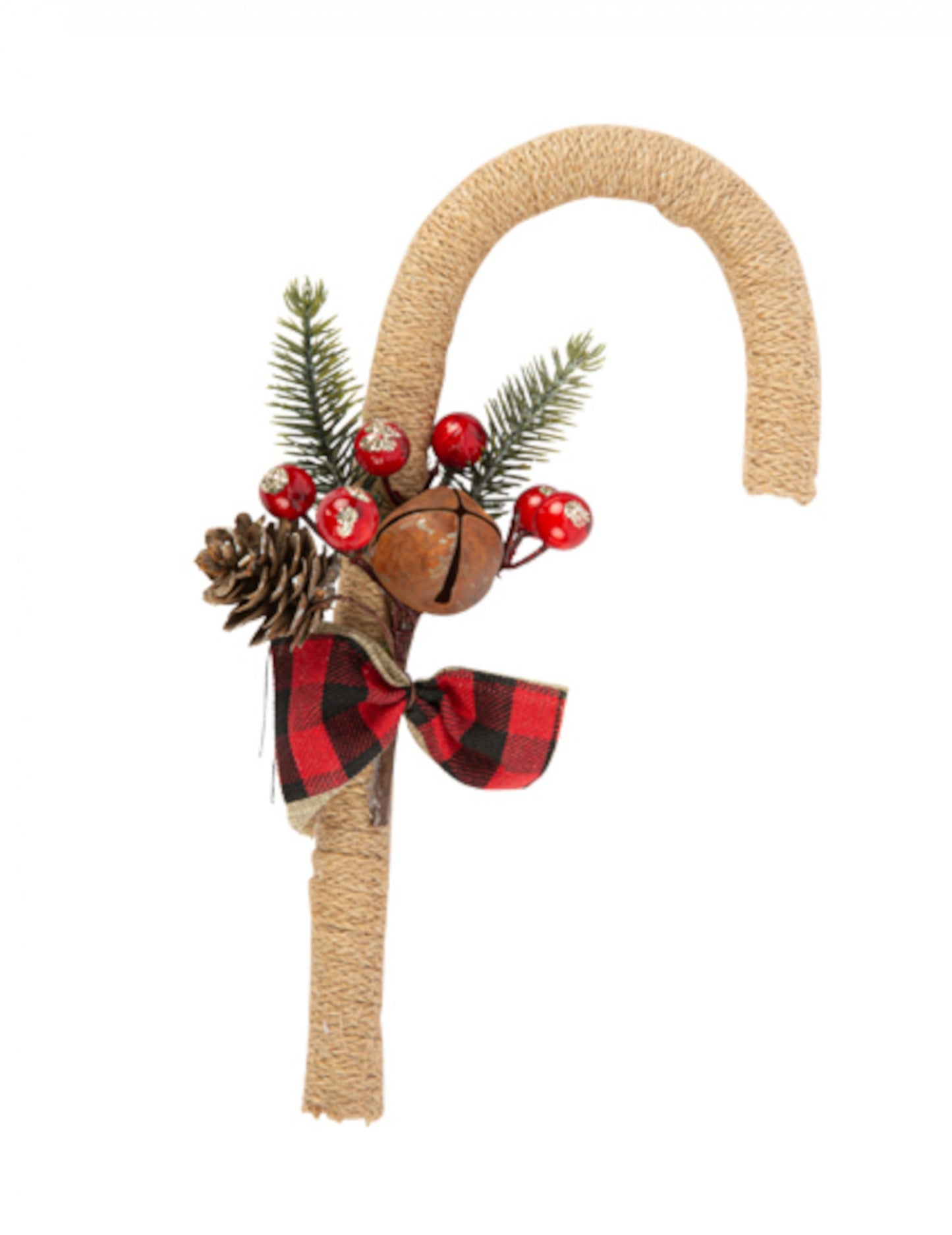 Rusztikus cukornád dekoráció, 12 x 23 cm, jutából készült