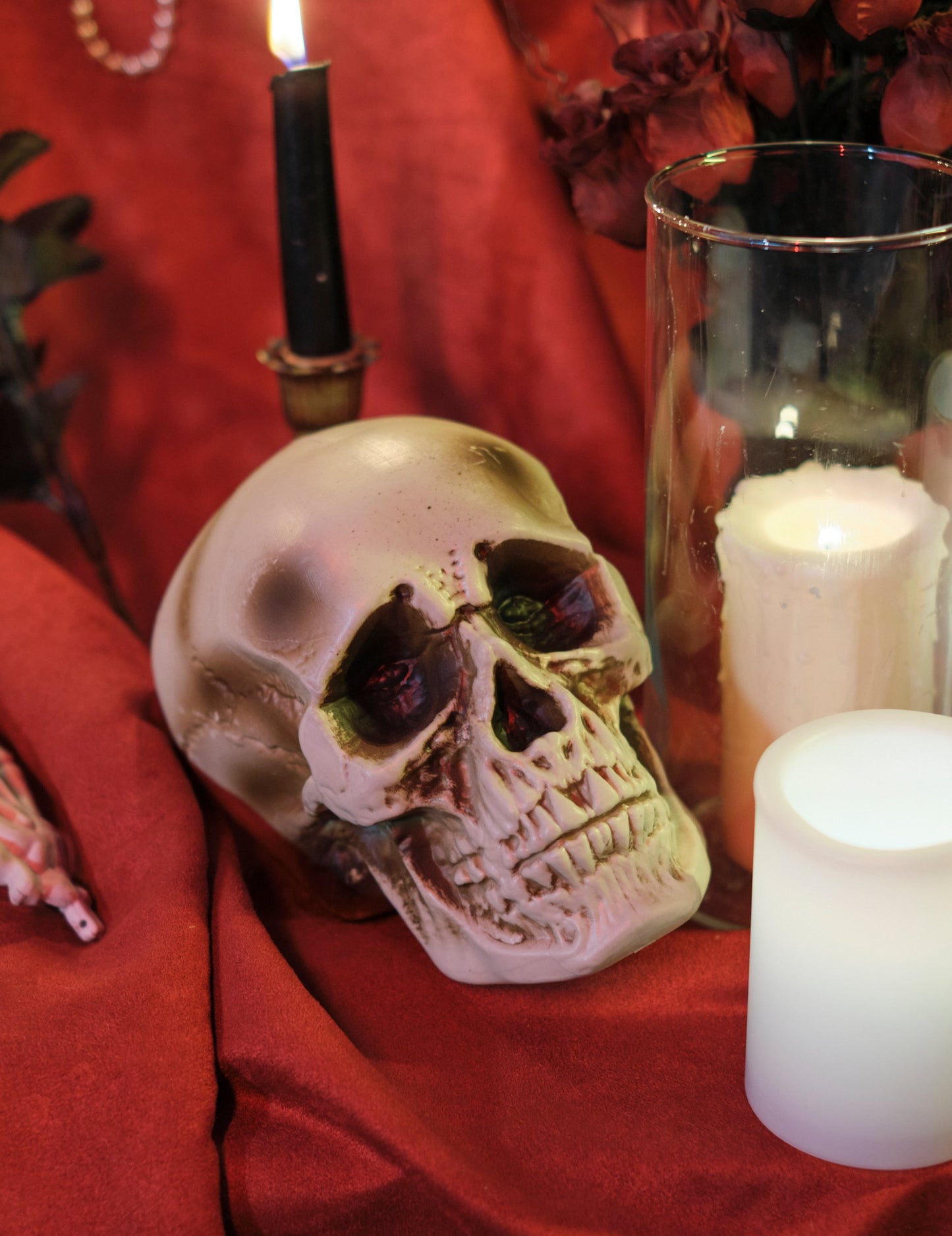 Műanyag koponya dekoráció 18 cm