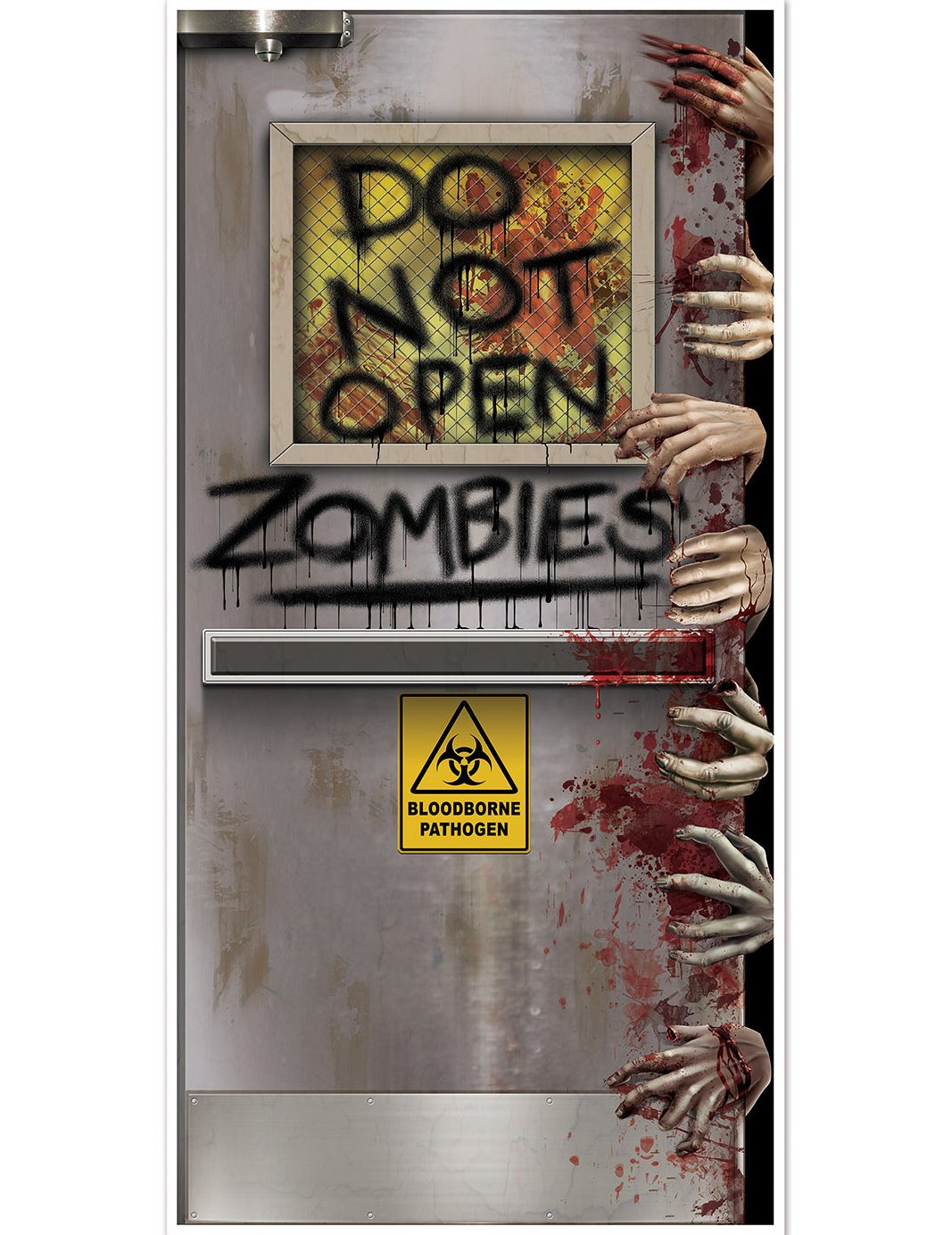 Zombi laboratóriumi ajtó dekoráció 76 x 152 cm