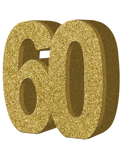 Décoration de table 60 ans pour anniversaire dorée pailletée
