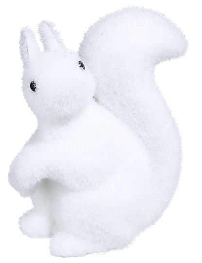 Fehér mókus dekoráció 12 cm