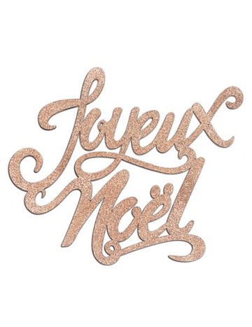 Karácsonyi dísz réz csillámporral, fa, 19 x 20 cm asztalhoz