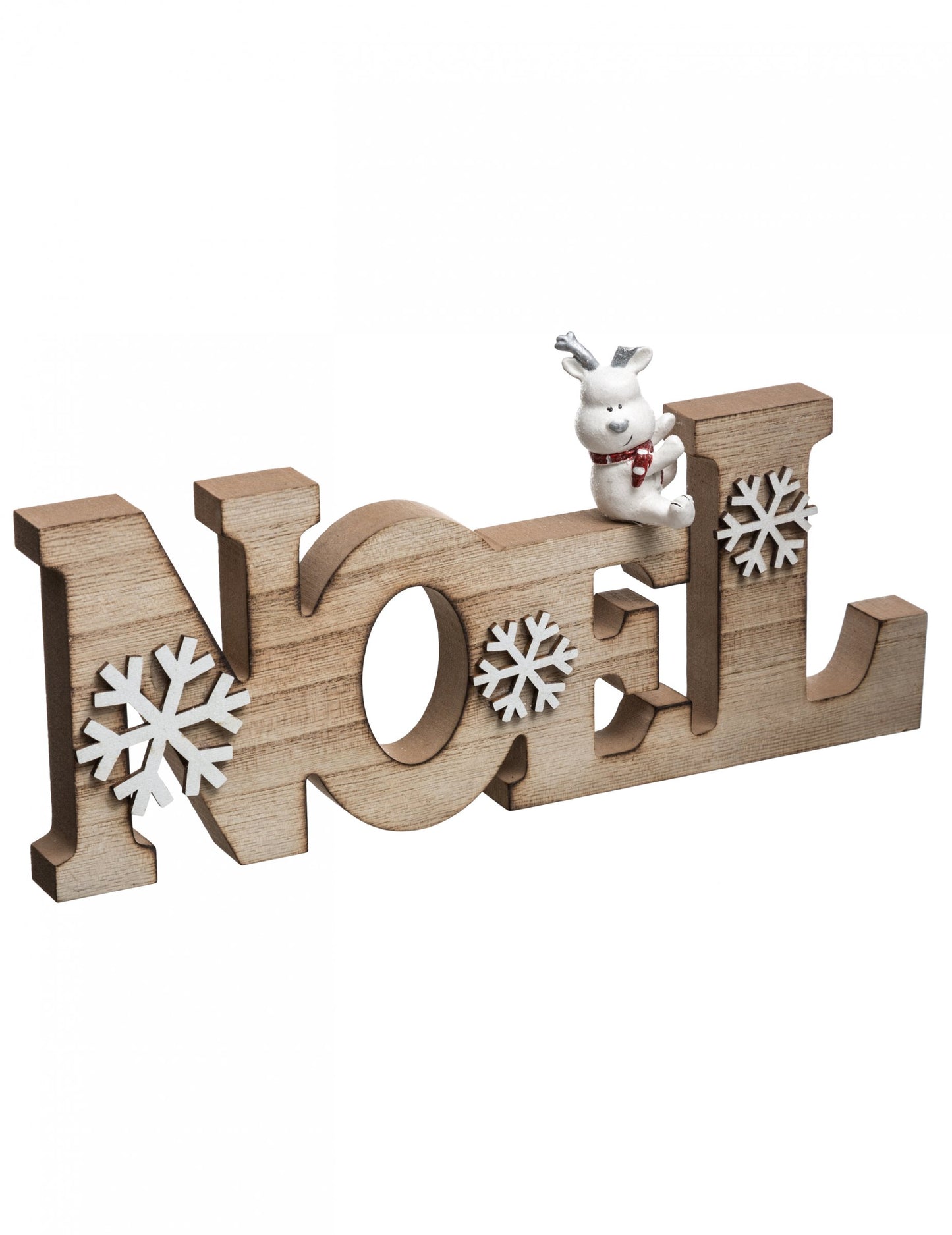 Fa karácsonyfadísz 14,5 x 30 cm rénszarvasokkal