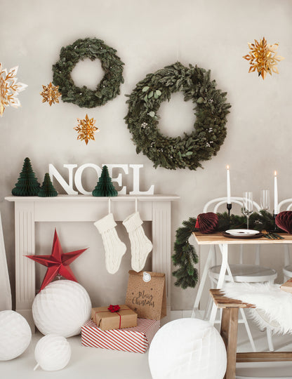 Méhsejt papír karácsonyfadísz 15 cm zöld és arany