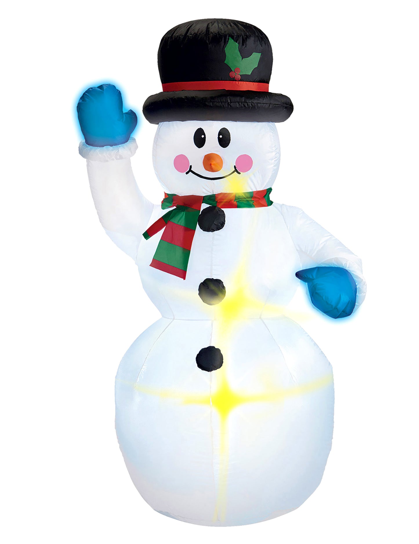 Világító, felfújható hóember dekoráció 150 cm 