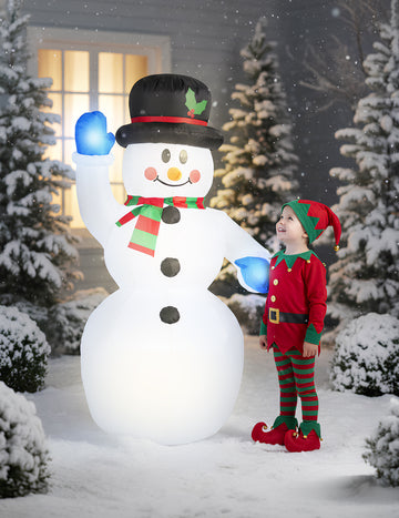 Világító, felfújható hóember dekoráció 150 cm 