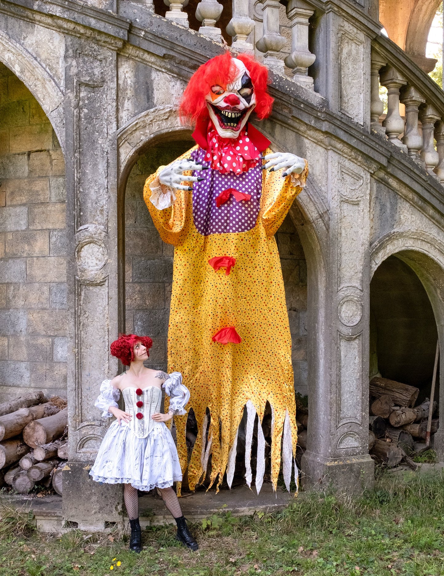 Halloween dekoráció ijesztő bohóc 350 cm -re lógott