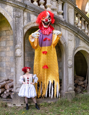 Óriás halloweeni dekoráció: félelmetes függő bohóc, 3,50 m