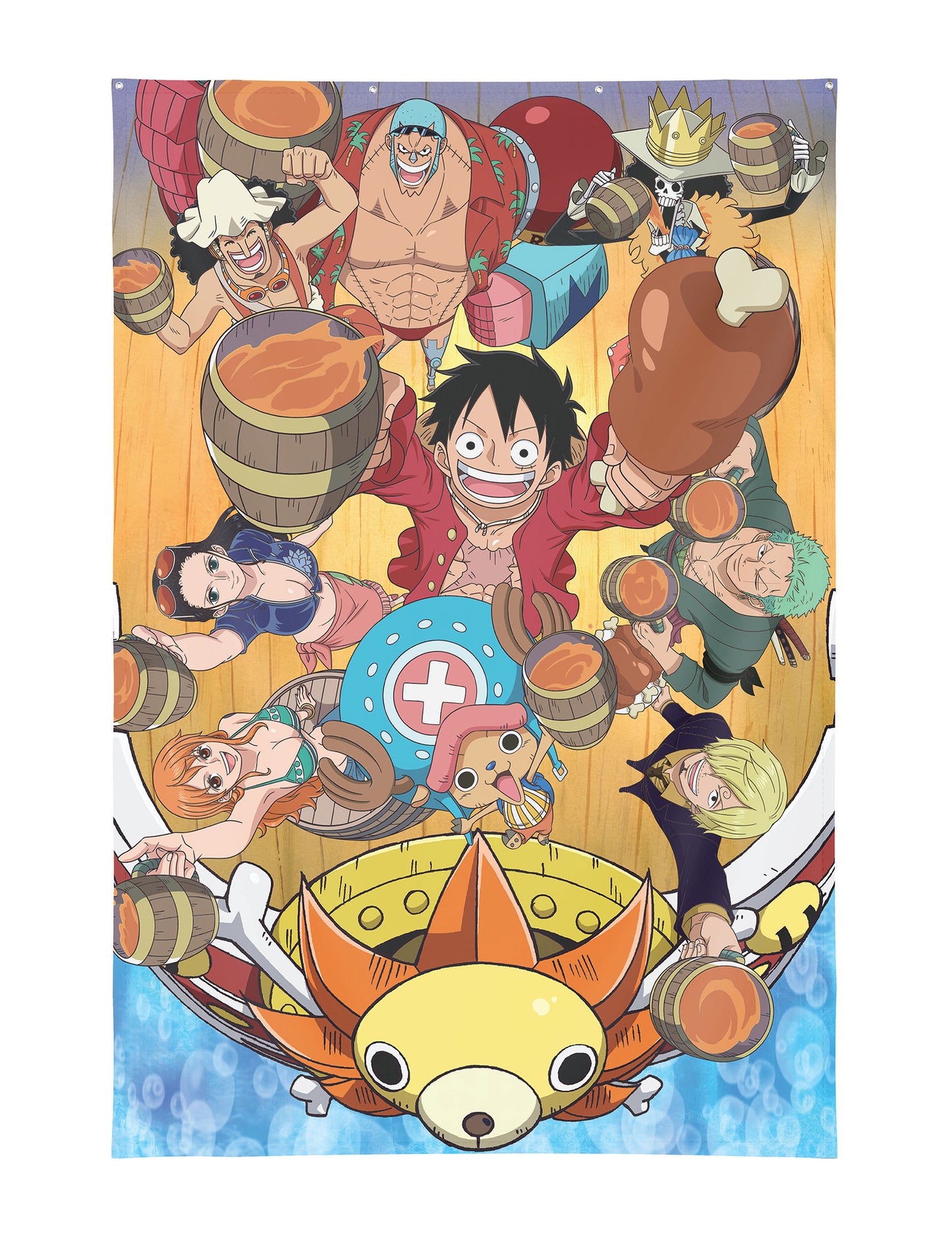 One Piece™ fali dekoráció 125×85 cm fém ringlikkel 