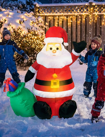 Felfújható és világító Mikulás dekoráció 120 cm 