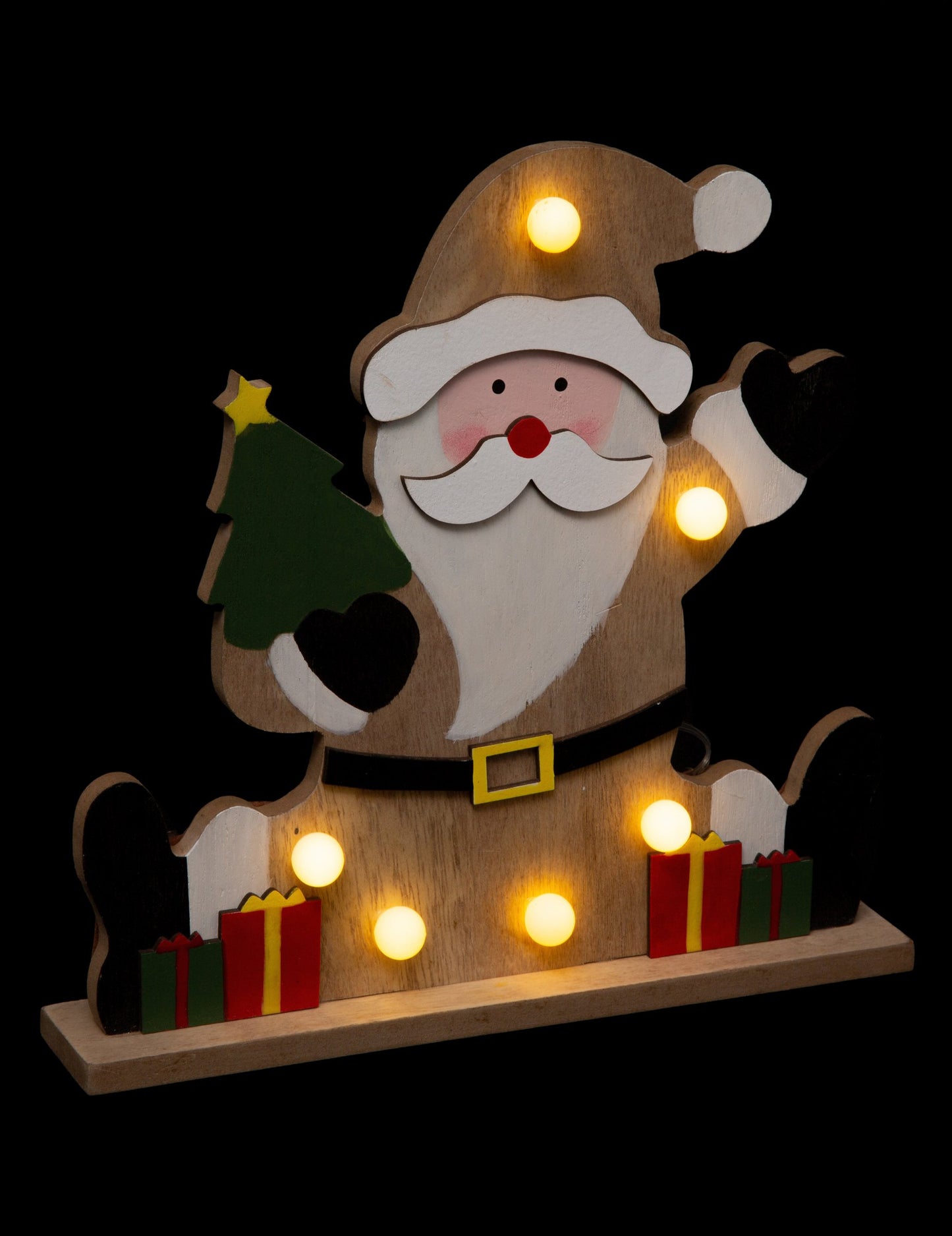 Világító Mikulás dekoráció 25 cm 