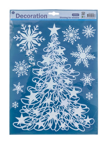 Ablakdekoráció 24 x 41 cm fenyőfa és rénszarvas