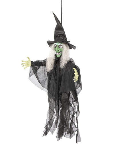Világító és értelmes animált boszorkány dekoráció Halloween