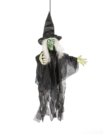 Világító és értelmes animált boszorkány dekoráció Halloween