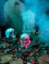 Világító és hangos animált csontváz dekoráció Halloween