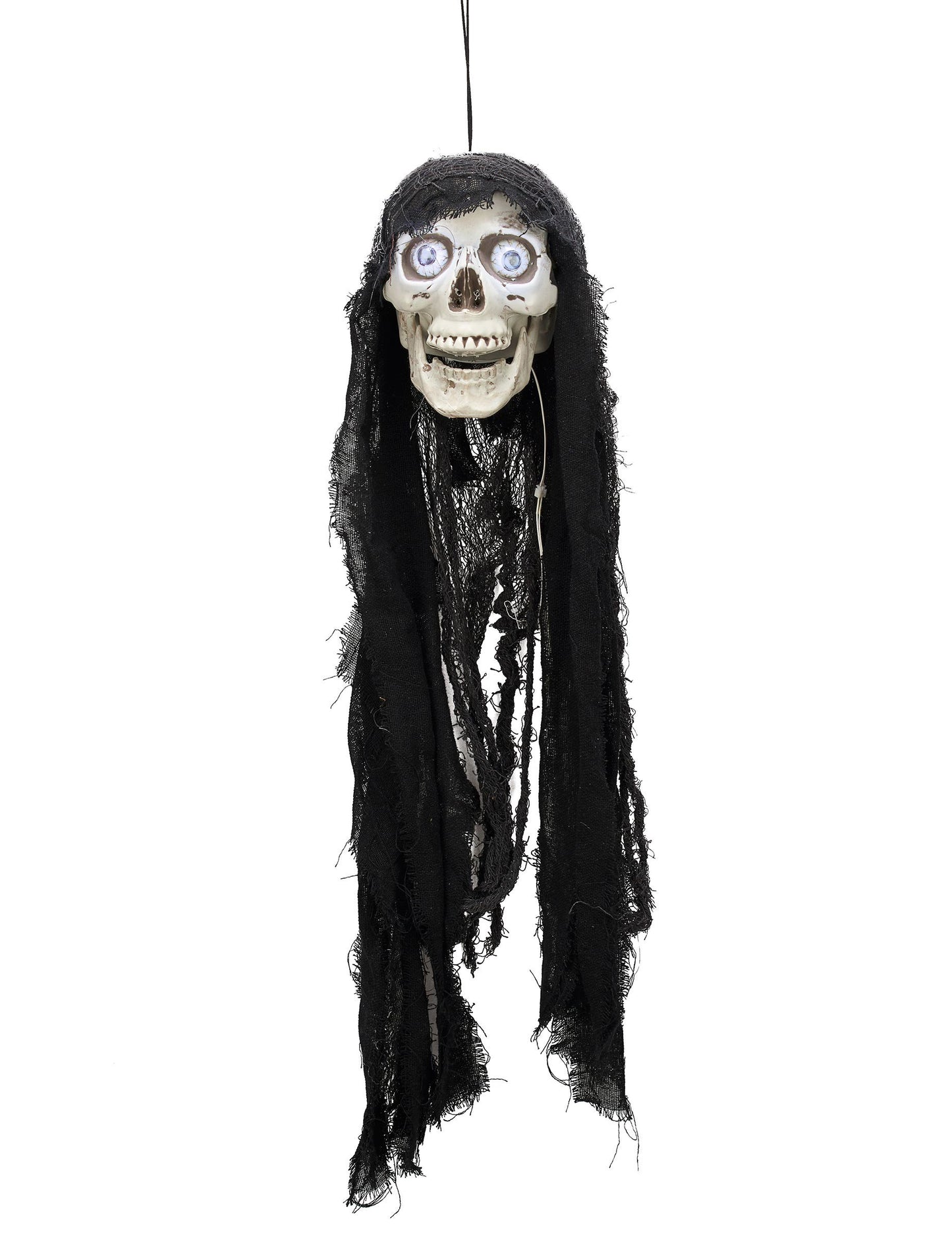 Világító és hangos animált koponya dekoráció 70 cm