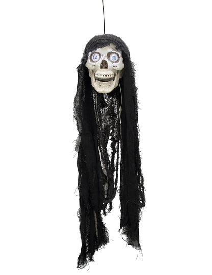 Világító és hangos animált koponya dekoráció 70 cm