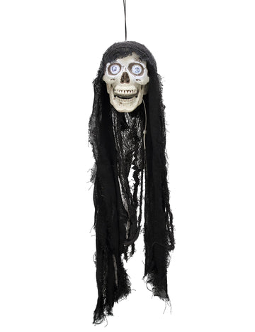 Világító és hangos animált koponya dekoráció 70 cm